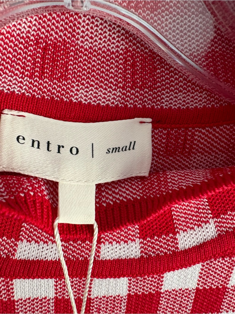 ❤️NEW entro Red and White Gingham Knit Top - Picture 2 of 9